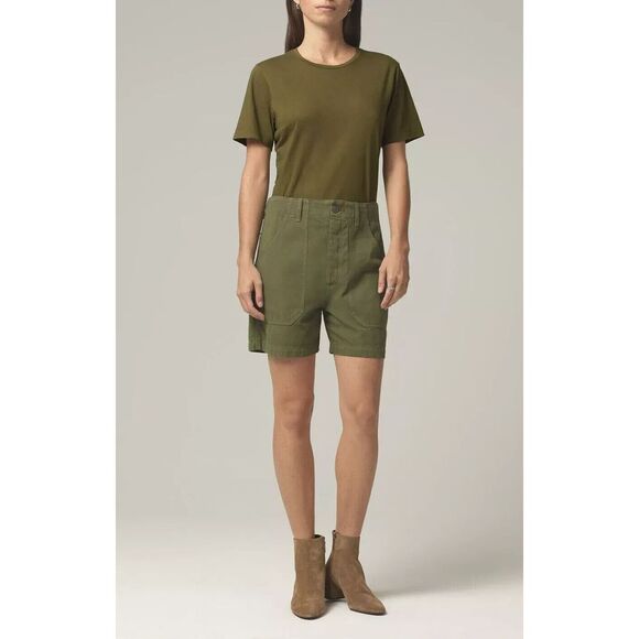 Citizen of Humanity Womens Bodysuit‎ Jess Crew Neck Short Sleeve Cypress Sz XS - Picture 1 of 7